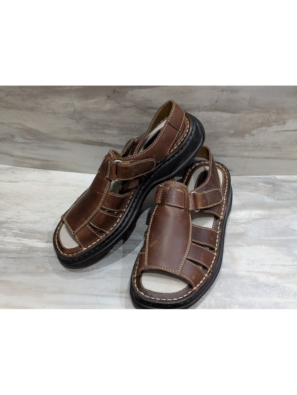 Covington Brown Leather Upper Sandals Size 7M